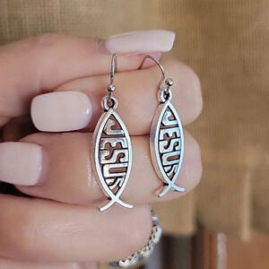 JESUS FISH ICHTHYS EARRINGS